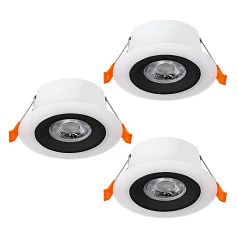 фото 900915 Комплект встраиваемых светильников CALONGE, 3X4,8W (LED), 3000K, 1860lm, ?100, пластик, черный, белый в Краснодаре