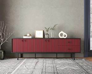 Комод с четырьмя дверками и двумя ящиками "Emerson" арт EM04/red/L на заказ в Краснодаре