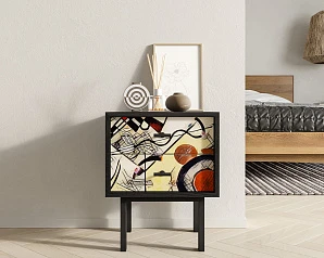 Тумбочка с двумя ящиками "Emerson" by Kandinsky арт EM16/Print_01 в интерьере в Краснодаре