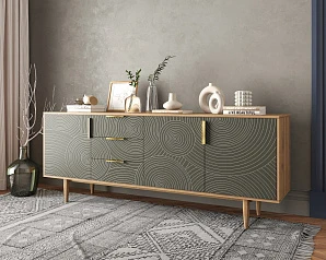 купить стильный Комод "Line" удлиненный R25/browngrey в интернет-магазине в Краснодаре