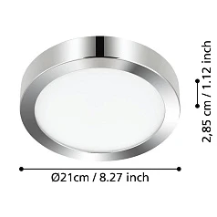 стильные 900641 Накладной светильник FUEVA 5, 17W (LED), 3000K, IP44, ?210, сталь, хром / пластик, белый в Краснодаре