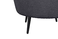 Низкое кресло ракушка Pearl Black Boucle на черных ножках в Краснодаре