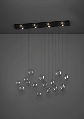 фото 390334 Люстра диммируемая ESPARDELLO, 8X5,4W (LED), 3000K, 4080lm, L1170, B200, H1500, сталь, черный/стекло, прозрачный в Краснодаре