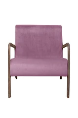 купить Низкое кресло с деревянными подлокотниками Mody Pink розовый в Краснодаре