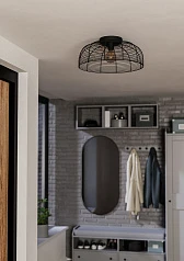 43896 Потолочная люстра RINROE, 1х40W (E27), H200, ?450, сталь, черный на заказ в Краснодаре