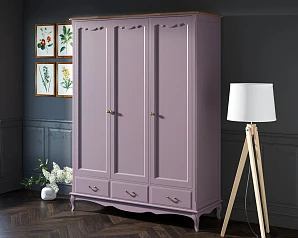 Шкаф Leontina Lavanda для одежды трехстворчатый с ящиками арт ST9327KR/3L в интерьере в Краснодаре