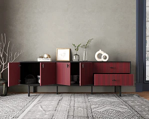 Комод с четырьмя дверками и двумя ящиками "Emerson" арт EM04/red/L на заказ в Краснодаре