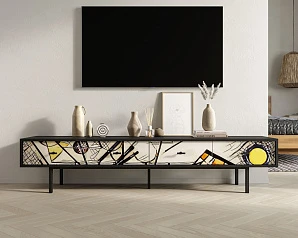 Комод с четырьмя ящиками под TV "Emerson" by Kandinsky арт EM06/Print_01 в интерьере в Краснодаре
