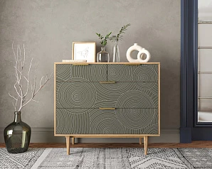 красивый Комод с четыремя ящиками "Line" R22/browngrey на заказ в Краснодаре