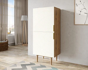 стильный Вертикальный комод с двумя дверками "Line" LN05/GR1/beige в Краснодаре