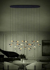 купить стильные 390343 Люстра диммируемая DRACERA, 17X2,3W (LED), 3000K, 4760lm, L1550, B330, H2200, сталь, черный/сталь, черный, золотой в интернет-магазине в Краснодаре