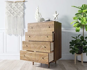 Комод "Boho" на 4 ящика джангл арт BH10 в Краснодаре