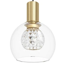 купить стильные 390279 Люстра диммируемая TERQUE, 6X5,4W (LED), 3000K, 3060lm, ?540, сталь, черный, матовая латунь/стекло, прозрачный в Краснодаре