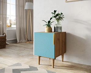 Тумбочка с дверкой "Line" LN08/GR1/blue в интернет-магазине в Краснодаре