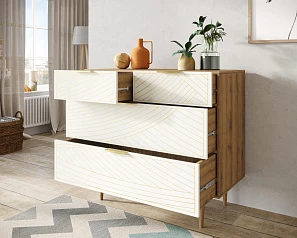 купить красивый Комод с четыремя ящиками "Line" LN14/GR1/beige в интернет-магазине в Краснодаре