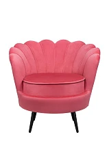 Низкое кресло ракушка Pearl Karmin на черных ножках в Краснодаре