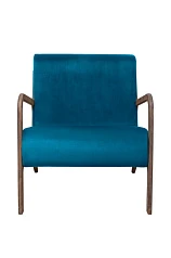 купить красивые Низкое кресло с деревянными подлокотниками Mody Marine цвет синий в интернет-магазине в Краснодаре