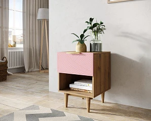 купить стильные Тумбочка с верхним ящиком "Line" LN10/GR1/pink в интернет-магазине в Краснодаре