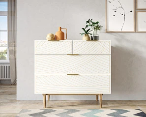 купить красивый Комод с четыремя ящиками "Line" LN14/GR1/beige в интернет-магазине в Краснодаре