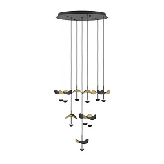 заказать стильные 390339 Люстра диммируемая DRACERA, 10X2,3W (LED), 3000K, 2800lm, ?580, сталь, черный/сталь, черный, золотой в Краснодаре