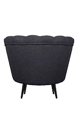 Низкое кресло ракушка Pearl Black Boucle на черных ножках в Краснодаре