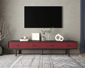 купить красивый Комод с четырьмя ящиками под TV "Emerson" арт EM06/red/L в Краснодаре