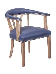 Мягкий стул с подлокотниками Tanner Blue Leather в интерьере в Краснодаре