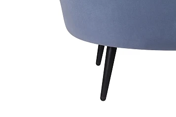 Диван ракушка для гостиниц Pearl Triple Blue на черных ножках в Краснодаре