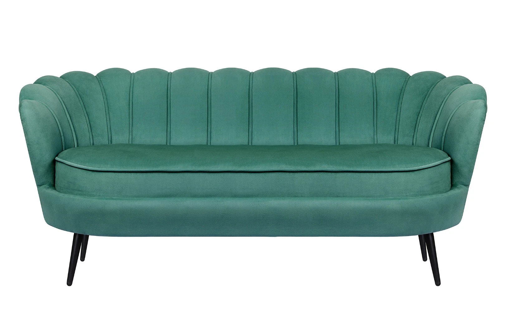 Диван ракушка для гостиниц Pearl Triple Green V2 на черных ножках в Краснодаре