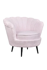 Низкое кресло ракушка Pearl Pink Boucle на черных ножках в интернет-магазине в Краснодаре