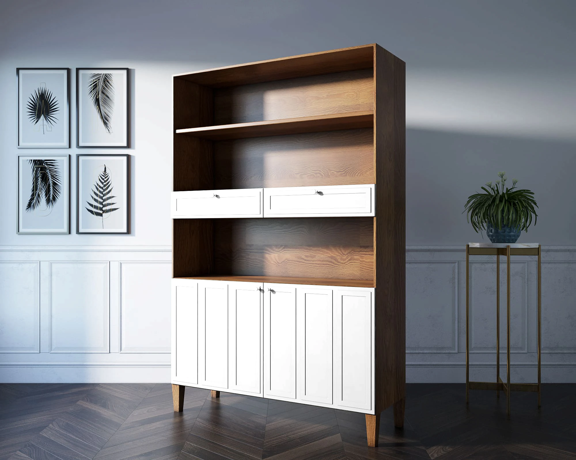 купить Стеллаж широкий двухстворчатый "Andersen" арт AN17WH в интернет-магазине в Краснодаре