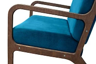 купить красивые Низкое кресло с деревянными подлокотниками Mody Marine цвет синий в интернет-магазине в Краснодаре