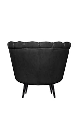 Низкое кресло ракушка Pearl Black V2 на черных ножках в Краснодаре