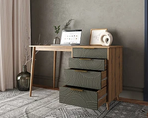 Стол рабочий "Line" одной тумбой R23/browngrey в интернет-магазине в Краснодаре
