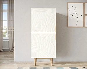 стильный Вертикальный комод с двумя дверками "Line" LN05/GR1/beige в Краснодаре