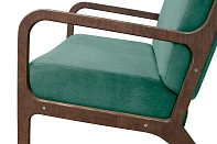 Низкое кресло с деревянными подлокотниками Mody Green V2 цвет зеленый в Краснодаре