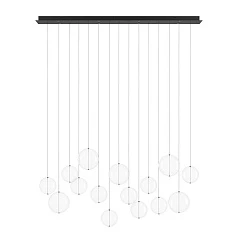 фото 390334 Люстра диммируемая ESPARDELLO, 8X5,4W (LED), 3000K, 4080lm, L1170, B200, H1500, сталь, черный/стекло, прозрачный в Краснодаре