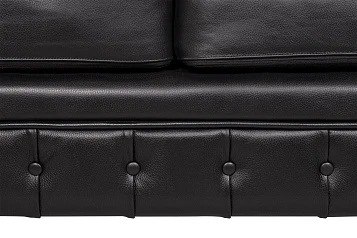 фото Диван из черной кожи Chesterfield Black Leather 2S в интерьере в Краснодаре