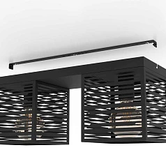 купить 900356 Потолочный светильник PIEDRITAS, 2x40W, E27, L515, B180, H205, сталь, черный в Краснодаре