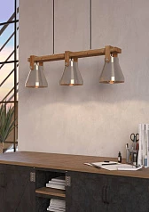 стильные 43952 Люстра CAWTON, 3X40W (E27), L760, B160, H1100, сталь, дерево, коричневый в Краснодаре