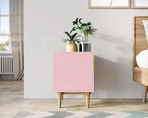 купить Тумбочка с дверкой "Line" LN08/GR1/pink в Краснодаре