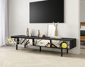 Комод с четырьмя ящиками под TV "Emerson" by Kandinsky арт EM06/Print_01 в интерьере в Краснодаре