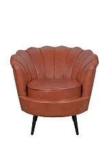 купить стильное Низкое кресло ракушка Pearl Brown на черных ножках в Краснодаре