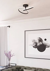 902144 Светодиодный настенно-потолочный светильник с регулировкой цветовой температуры CONGIUNTI, 12W(LED), 2700K, 4000K, 6500K, 1500lm, сталь, черный в Краснодаре