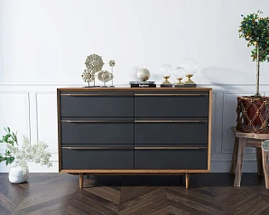 Комод "Bruni Black" с шестью ящиками арт BR05Black в Краснодаре
