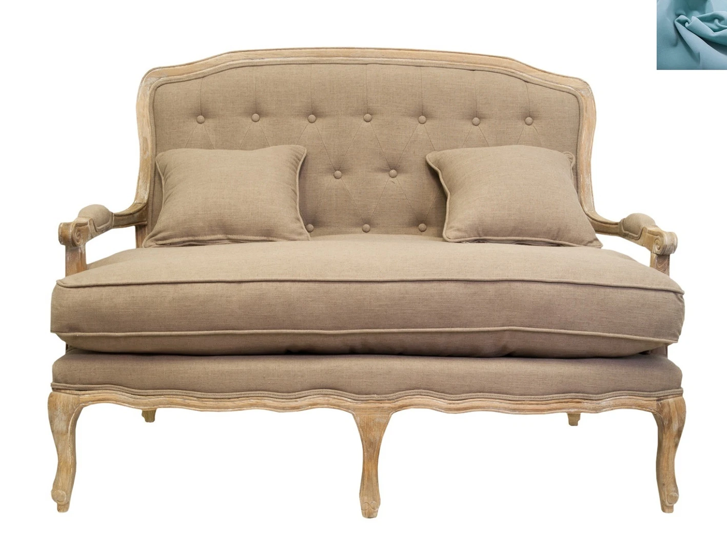 Прямой диван модерн Yareli Brown голубой в Краснодаре