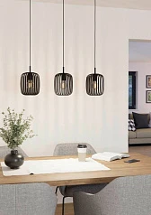 900495 Подвесной потолочный светильник ROMAZZINA, 3x40W, E27, L900, B200, H1100, сталь, черный в Краснодаре