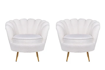 Комплект кресел ракушка Pearl White Boucle на заказ в интернет-магазине в Краснодаре