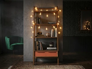 Узкий стеллаж "Бруни (Bruni)" с двумя ящиками арт BR30/2012 в Краснодаре