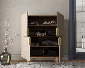 заказать Большой комод с четырьмя дверками "Line" R19/beige в интернет-магазине в Краснодаре